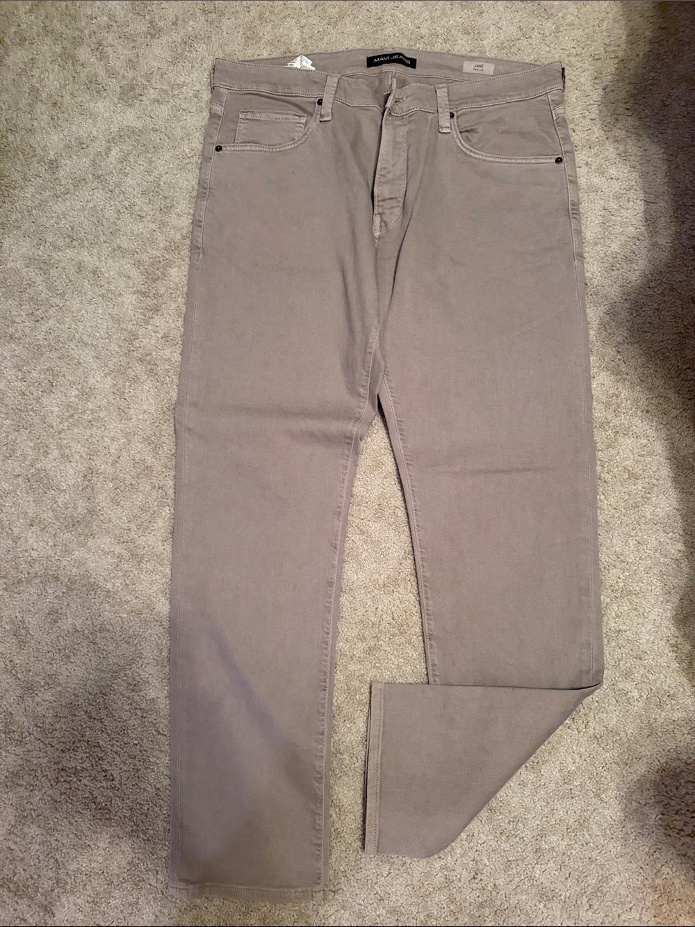 Mavi Slim Straight Jeans in Taupe Gray
